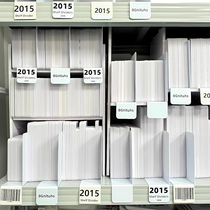 50 Pcs 20 * 15 CM 1MM Shelf dividers/Wire Shelf dividers/Shelf Divider/Medicine Cabinet Labels/Bookshelf dividers/Library Shelf Labels/Tall Shelf dividers/Book dividers for Shelves