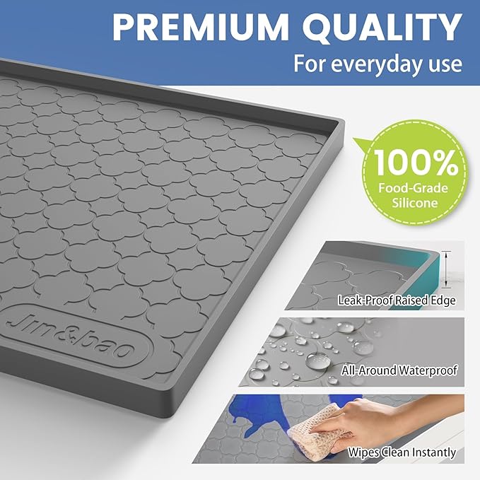 Jin&Bao Waterproof Under Sink Mat 28" x 22", Thick Silicone Mat Cabinet Protector for Kitchen and Bathroom, Shelf Liner, Home Organizer and Storage, Multipurpose Tray for Gadgets and Essentials