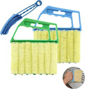2Pcs Window Venetian 7 Finger Dusting Cleaner Tool and 1Pc Window Blind Duster Brush Hand-Held Window Shutters Venetian Shades Brush Air Conditioner Duster Dirt Cleaner