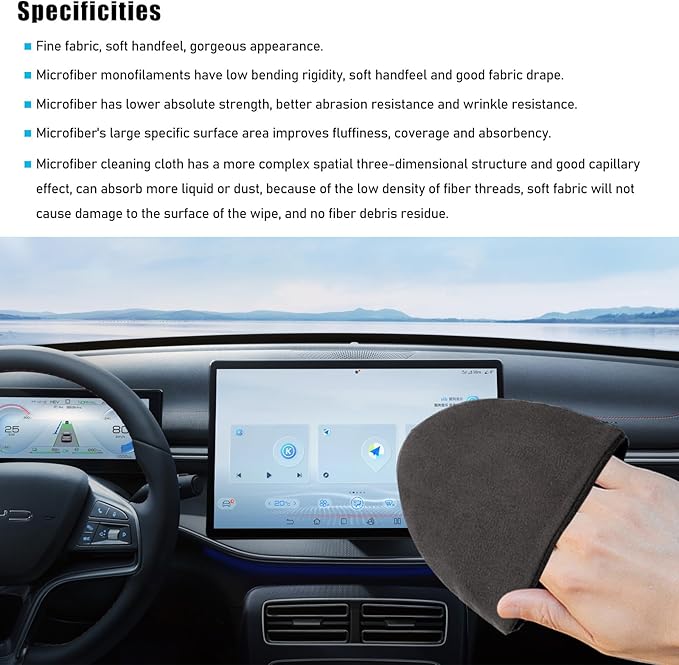 Car Screen Cleaner, 4.72×3.93" Microfiber Auto Screen Cleaning Pad, Foldable Touch Screen Cleaner Cloth for Vehicle Dashboard LCD Display, Interior Car Accessories (Triangle, 2PCS)