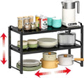 X-cosrack 12" Wide 100LBS Loading-Bearing Heavy Duty Kitchen Storage Shelf, Expandable Cabinet Shelf Organizer, Stackable Adjustable Storage Shelves for Kitchen Cabinet Cupboard Pantry Counter