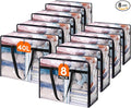 Lifewit 8 Pack Clear Clothes Storage Bags, 40L Plastic Blanket Storage Bag, Vinyl Foldable Moving Bags with Zipper, Closet Organizers and Storage Containers for Bedding, Duvet, Comforter