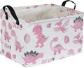 Rectangular Pink Baskets,Dinosaur Basket Cute Storage Basket Organizer for Kids Room Dinosaur Decor ,Clothers,Toys Box,Books,Kid's Gifts Storage. (Pink Dinosaur)