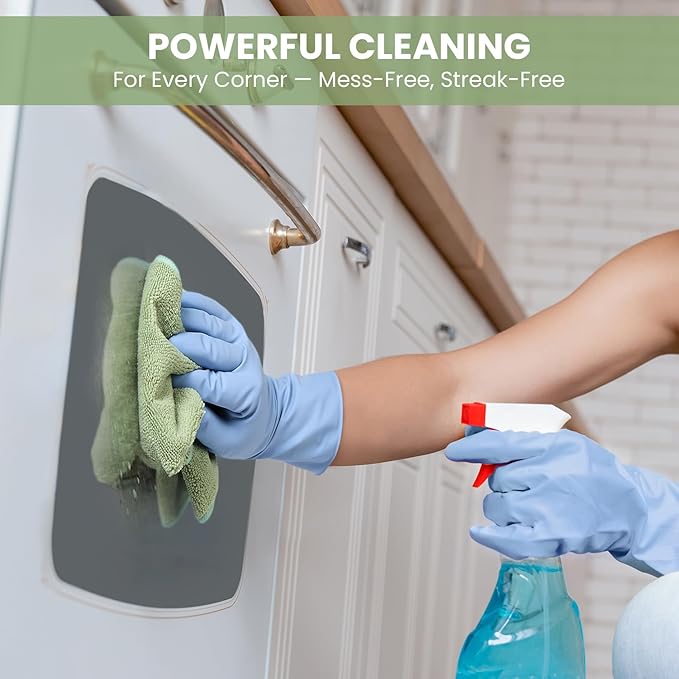 Microfiber Cleaning Cloth, 12 Pack Green Cleaning Rags for Housekeeping, Reusable Microfiber Towels for Car, Kitchen, Bathroom and Household Cleaning Supplies, 11.8"X11.8"