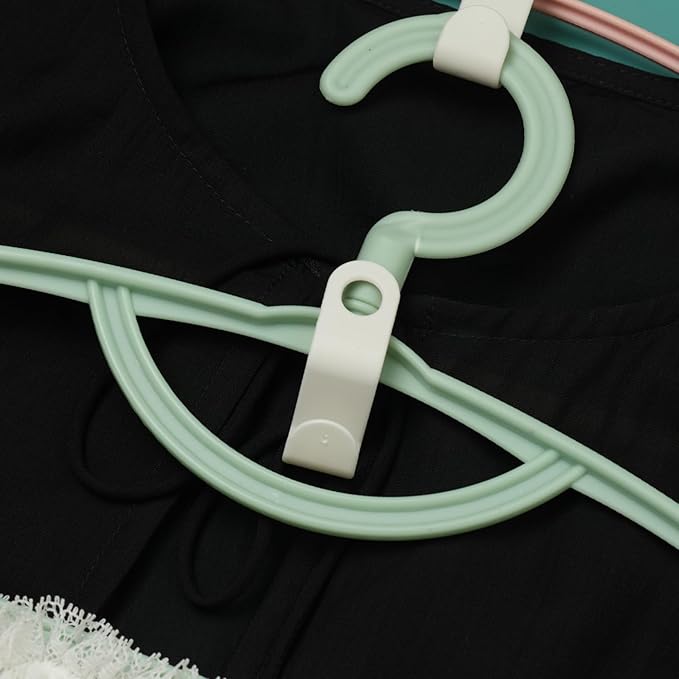 50 Pcs White Hanger Connector Hooks Closet Space Saving Cascading Hanger Extenders for Wardrobe Organization and Clothes Storage
