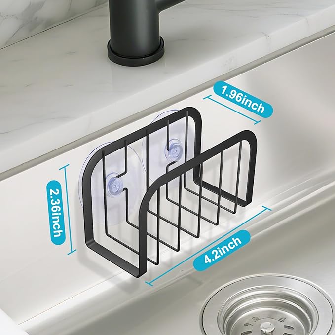 Sponge Holder for Kitchen Sink,Kitchen Caddy with Sponge Holder,Dish Soap Holder - Black