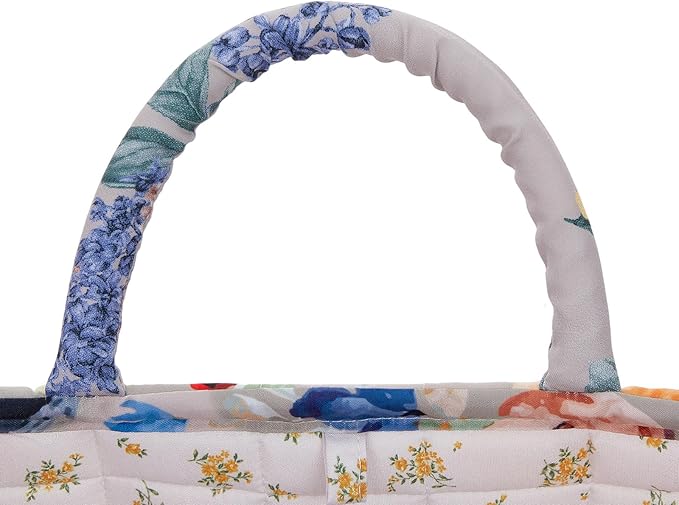 Boho Fabric Storage Basket, Large Capacity Laundry Basket, 12.2'' x 10.23'' x 10.23'' Collapsible Laundry Hamper with Easy Carry Handles (A Multi-Color 2, L)
