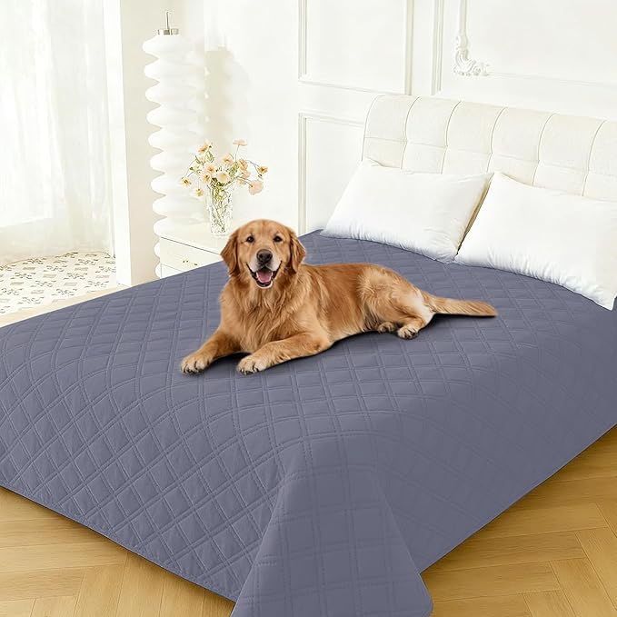 Waterproof Couch Covers for Pets, Waterproof Dog Bed Cover, Anti-Slip Soft Dog Blankets, Couch Cover for Dogs Washable, Pet Blanket for Puppy Large Dogs Cat (82x82 Inch, Grey Blue)