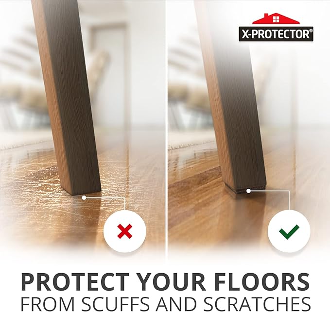 X-PROTECTOR Non Slip Furniture Pads – 24 Premium Furniture Grippers 1 1/2"! Best SelfAdhesive Rubber Feet Furniture Feet – Ideal Non Skid Furniture Pad Floor Protectors – Keep Furniture in Place!