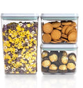 Pop Top Food Storage Containers, 3-Piece Pantry Containers with Lids Airtight, BPA Free Pop Containers for Food Storage, 2 * 1.3Qt+2.9Qt