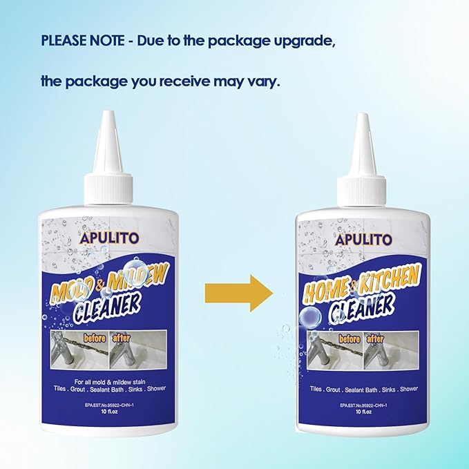 APULITO Household Cleaner Gel for Bathroom Shower Kitchen Tile Grout, Sinks Countertops 10 Fl Oz (Pack of 1)
