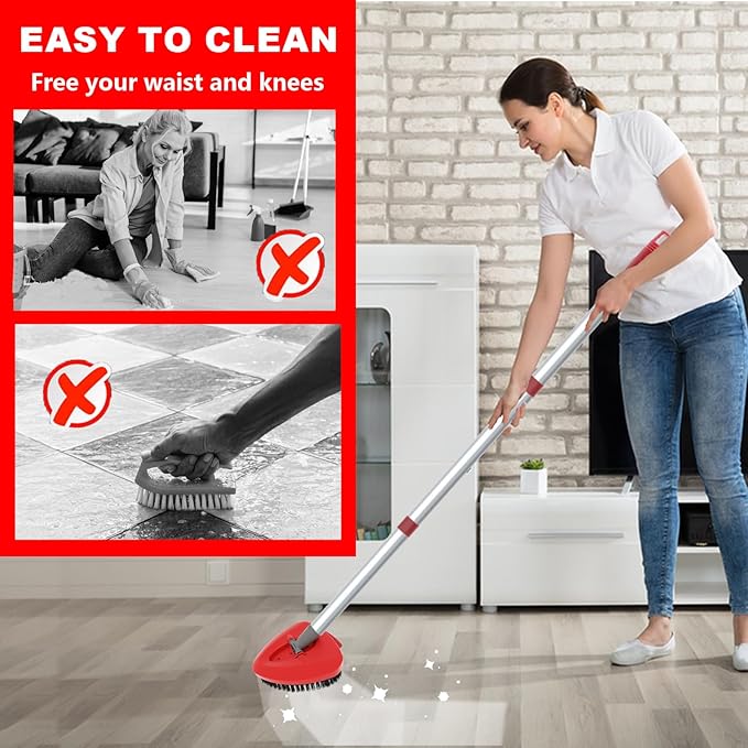 Upgrade Scrub Brush Replacement Head Compatible with O Cedar EasyWring 1 Tank Spin Mop, Mop Replace Head Brush,Scrubber Floor Cleaning Brush,More Layers of Bristles for Bathroom, Deck, Tile, Kitchen