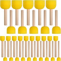 30 Pcs Round Sponges Brush Set, Round Sponge Brushes for Painting, Paint Sponges for Acrylic, Painting Tools for Kids Arts and Crafts (4 Sizes)