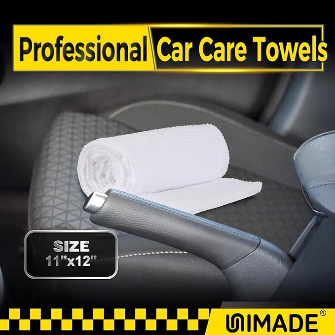 Shop Towel Rag, 200 Pack Reusable Rags Bulk Microfiber Cleaning Cloth Lint Free Towels for Car Kitchen Automotive Bar Mechanic Restaurant Garage, 11.5"x 11.5", White
