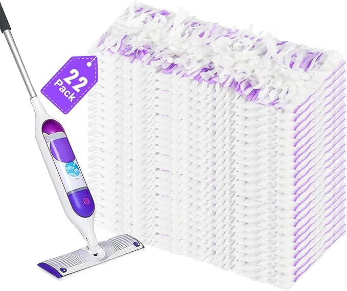 22 Count Disposable Mop Pad Refills, Compatible with Swiffer PowerMop Multi-Surface Mop, Absorbent Cleaning Pads for Hardwood, Tile & Laminate Floors