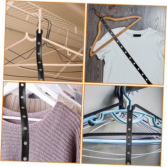 10 pcs Plastic Clothes Hanger Connecting Strips for Retail Display Multipurpose Black Hanging Strips for Clothing Space Saving Hanger Connectors for Store Use