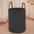 Large Woven Laundry Basket Hamper,100L Cotton Rope Storage Bin for Blankets,Toys and Clothes,Decorative Tall Nursery Hamper for Living Room,Baby Nursery,Bathroom and Bedroom,Black