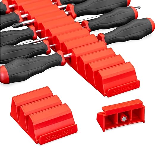 Ernst Manufacturing Screwdriver Pro - Modular Screwdriver Organizer for 26 Tools with Magnetic Base, Red - Made in the USA
