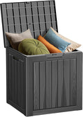 DecksploreOutdoor Storage Box Waterproof, 35 Gallon Lockable Resin Deck Box Small, Patio Storage Bin for Pool Accessories Cushion Furniture, Garden Tools, UV-Resistant Outside Delivery Black