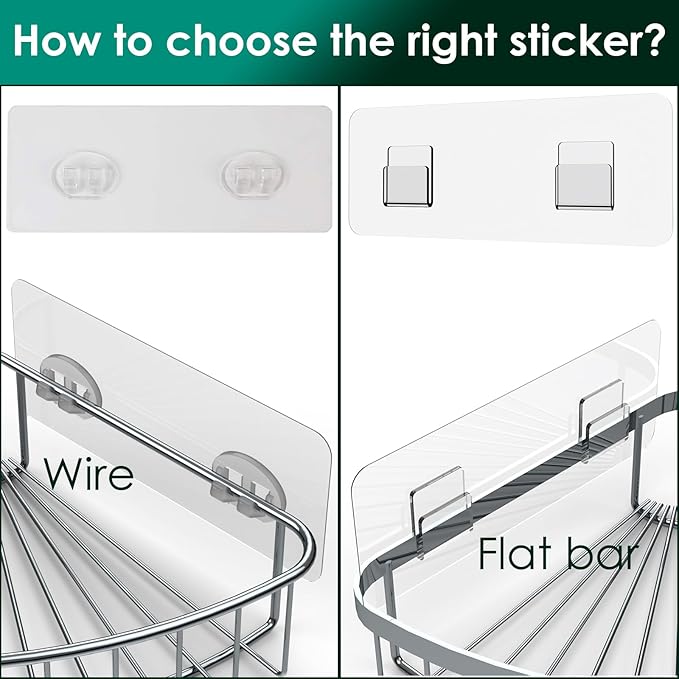 Jovware Adhesive Hooks for Shower Caddy, Bathroom Shelf, 12 Pack