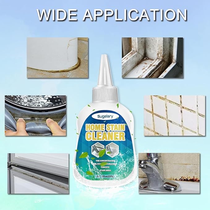 Sugelary Mold Stain Cleaning Gel, 8 fl oz All Purpose Cleaner for Washing Machine Gasket, Grout, Caulk, Shower, Sink, and Bathroom Surfaces