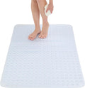 ENKOSI Extra Large Shower Mat Non Slip - 47 x 32 inch - XL Bathroom Shower Mat - Large Shower Matts for Shower Stall Floors - Secure Suction Cups and Drain Holes (47x32 Clear)
