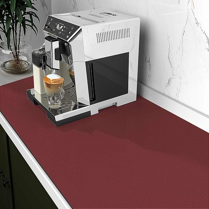 WISELIFE Dish Drying Mat Super Absorbent Drying Mat Large Dish Drying Mats for Kitchen Counter Easy Clean Dish Mat Kitchen Drying Mat18"x 36" Classic Red