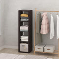 Furinno Cubic Closet Organizers and Storage, 4-Cube Closet Organizer, Vertical Open Shelf Closet Storage, Extra Thick Frame for Wardrobe, Bedroom, Living Room, Dark Oak