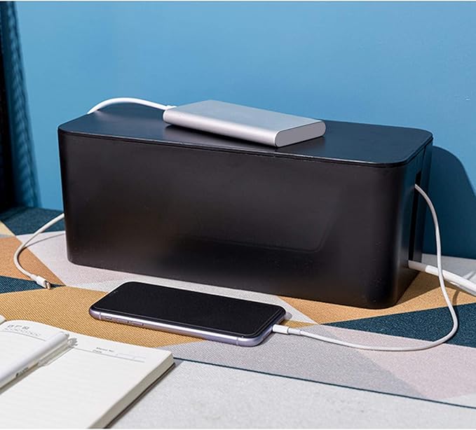 Cable Management Box Cord Organizer Box Power Strip Surge Protector Cover TV Cord Box for Home Office