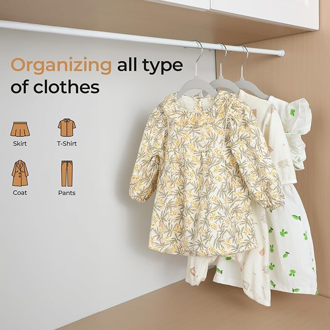 GoodtoU Kids Hangers Velvet 50 Pack Baby Hangers for Closet Non Slip Childrens Infant Hanger Grey