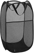 Mesh Pop up Laundry Hamper with Portable Handles, Collapsible Laundry Basket for Storage, Folding Pop-Up Clothes Hampers for Home, College Dorm or Travel, Black