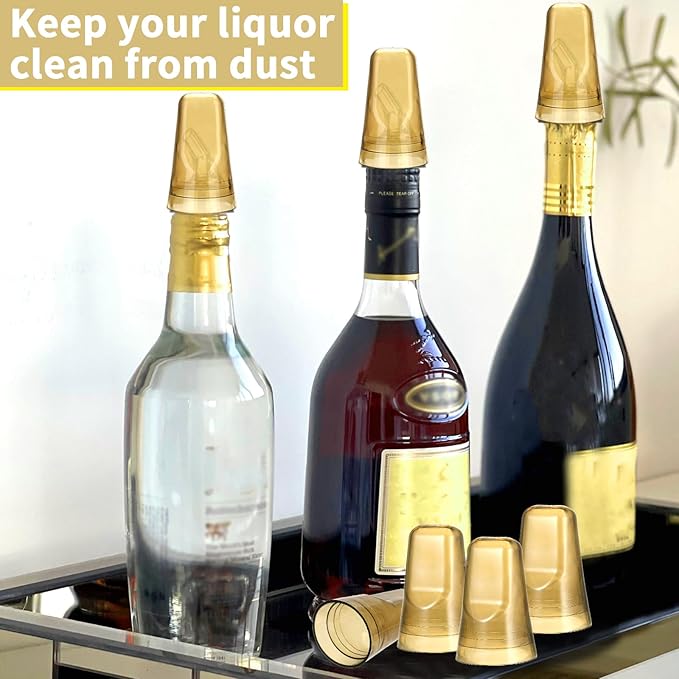 25 Pieces Universal Pour Spout Covers, Translucent Plastic Caps to Seal and Protect Liquor Bottle Spouts - For Home, Bar, and Kitchen