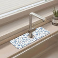 Sink Splash Guard Faucet Mat Paisley Flowers Tulips Leaves Absorbent Fast Drying Mat Sink Gadgets Splash Guard Behind Faucet Drip Catcher for Kitchen Bathroom 15.5"X5.5"