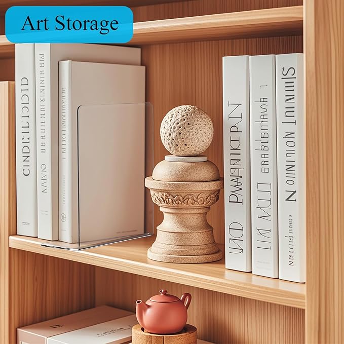Lebouri Shelf Dividers for Closet Organization: 12" Tall x 10" Deep Acrylic Closet Shelf Dividers for Clothes Sweater Purse - Free Standing Clear Separators for Shelves