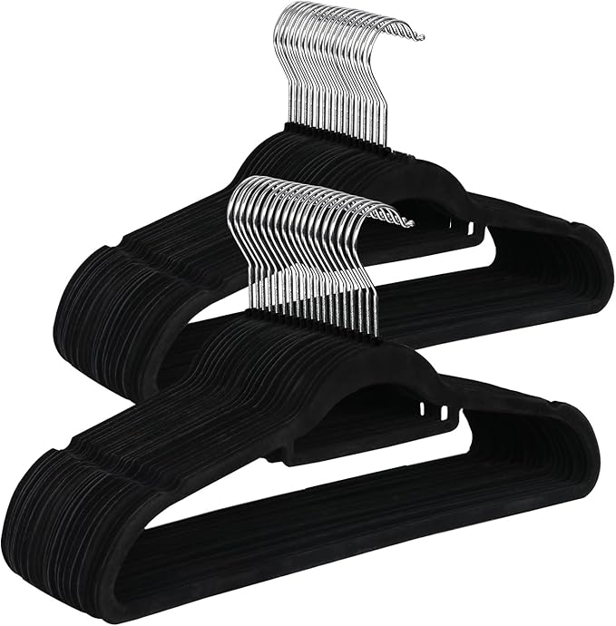 ZENY Velvet Hangers 100 Pack for Suits,Coats, Dress, Non Slip Clothes Hangers, with 360 Degree Swivel Hooks, Space Saving, Durable