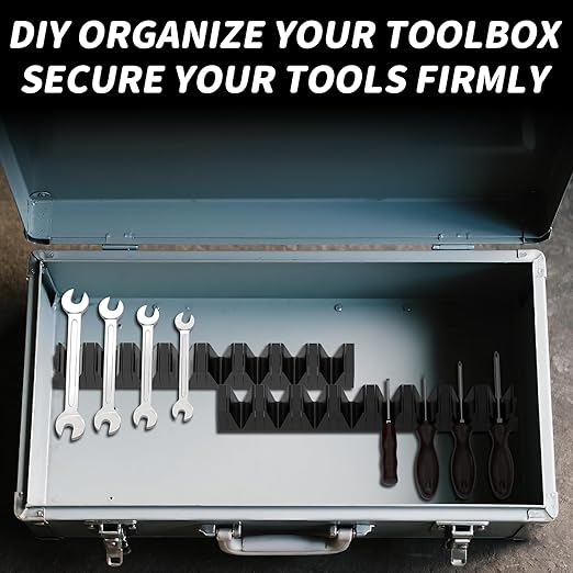 8Pcs Wrench Organizer Rack, Modular Toolbox Drawer Organizer for Ratchets & Sockets | No Assembly Needed, Interlocking Design Holds Combination Wrenches, Pliers, Files | Secure Tool Storage Solution