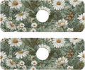 Kitchen Sink Splash Guard 2 PCS 14.7 Inch Sink Faucet Mat Splash Guard for Bathroom Countertop Water Absorbent Foldable Cuttable Soft Washable Summer Daisy Butterfly Green