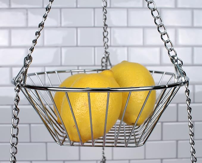 RSVP 30-by-12-Inch 3-Tier Wire Hanging Basket, Chrome