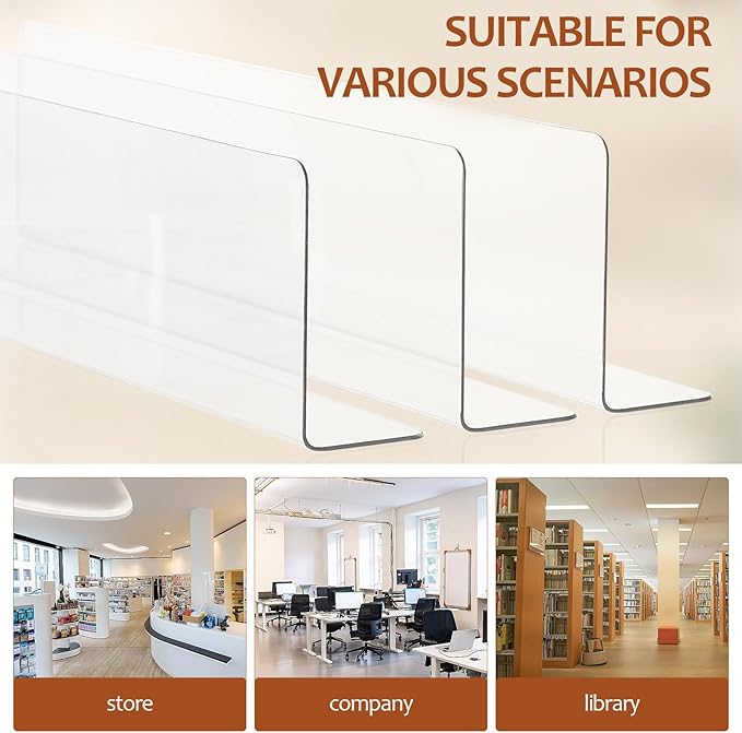 RUNROTOO Shaped Shelf Dividers Organizers for Store and Closet Classification Cabinets () Easy Maintenance and Cleaning