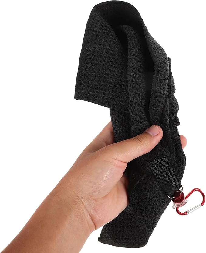 ABOOFAN Magnetic Golf Towel with Clip Microfiber Textured Design Sweat Absorbent Cleaning Cloth for Men and Women Golfing Outdoor Golf Bag Accessory