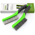 Wire Brush Set-Heavy Duty Stainless & Carbon Steel Bristles with Plastic Handle Grip for Rust, Wielding Slag, Dirt & Paint Scrubbing with Deep Cleaning – 10 Inches (Pack of 2-Green)