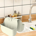 Sponge Holder for Kitchen Sink, Silicone Sink Saddle Caddy Organizer Rack, Sponges Holder Over Faucet, Hanging Kitchen Sink Organizer Organizer Accessories Rack Basket - Beige
