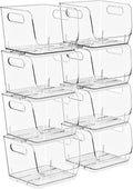Sorbus Stackable Storage Bins Open Front, Clear Stackable Storage Bins, Pantry Bins for Storage and Organization, Acrylic Stackable Bins for Kitchen, Clear Pantry Organizer Bins (Small Square 8 Pack)
