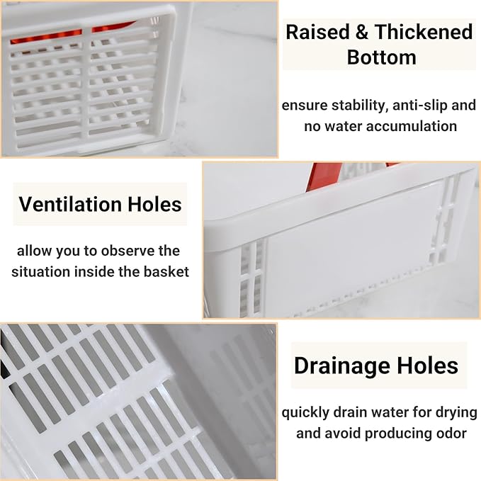 4 Pack Portable Shower Caddy Basket, Small Plastic Shopping Baskets with Handle for Retail Store, Potable Stackable Storage Basket Organizer Bin for Bathroom, Pantry, Kitchen