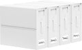 SheetCube Bed Sheet Organizers and Storage 4 Pack, Foldable Linen Closet Organizer with Window and Label, Bedding Folder Storage Box Container for Blanket, Duvet Cover Set, Bed Sheet Set - White