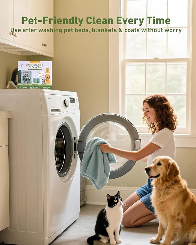 Washing Machine Cleaner Tablets – 36 Count for 18-Month Supply – Pet Hair & Odor Remover – Unscented, Septic Safe, Works with All Washers