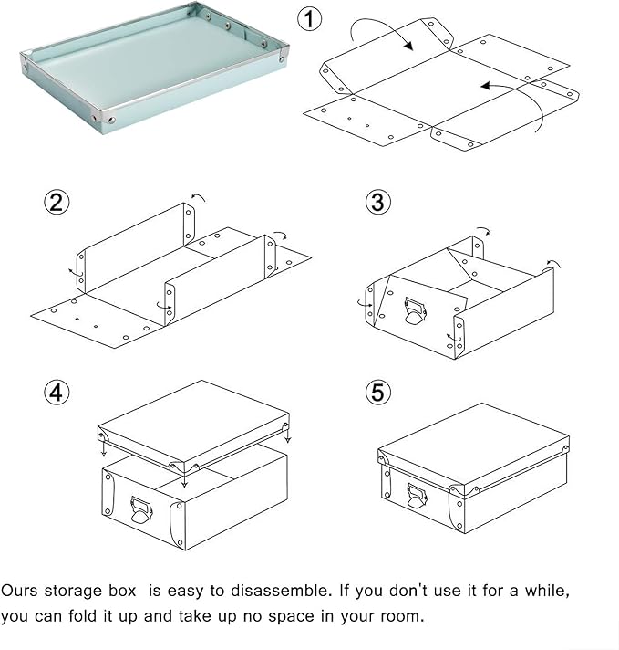 SEEKIND Foldable Storage Box with Lids and Handles Decorative, 3 in 1 Set, Multiple Size Plastic Box for Clothes, Cosmetic, Books …