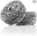 Stanley Home Products Stainless Steel Scrubbers – Rust Resistant Sponge for Pots, Pans, Grills, Ovens, Sinks and Tools – Metal Scrubbers for Kitchen & Garage Cleaning (2 Pack - 4 Count)
