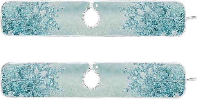 2 Pack Faucet Splash Catcher Blue Snowflakes Sink Mat for Faucet Absorbent Kitchen Splash Guard Drip Catcher for Farmhouse Barthroom Bar, L