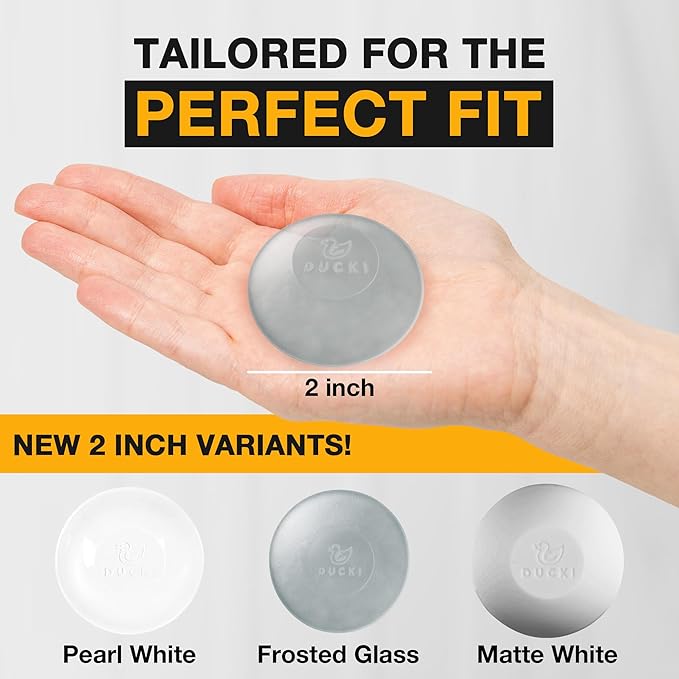Ducki Wall Protectors - 4 Frosted Glass - Self Adhesive, Reusable Solution for Stopping Wall Damage & Noise from Doors,Refrigerator & More in Your Home or Office -Durable, Shock Absorbent & Discreet